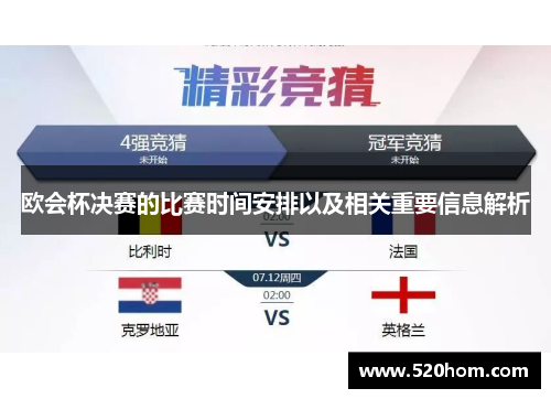 欧会杯决赛的比赛时间安排以及相关重要信息解析 欧会杯决赛的比赛时间安排以及相关重要信息解析